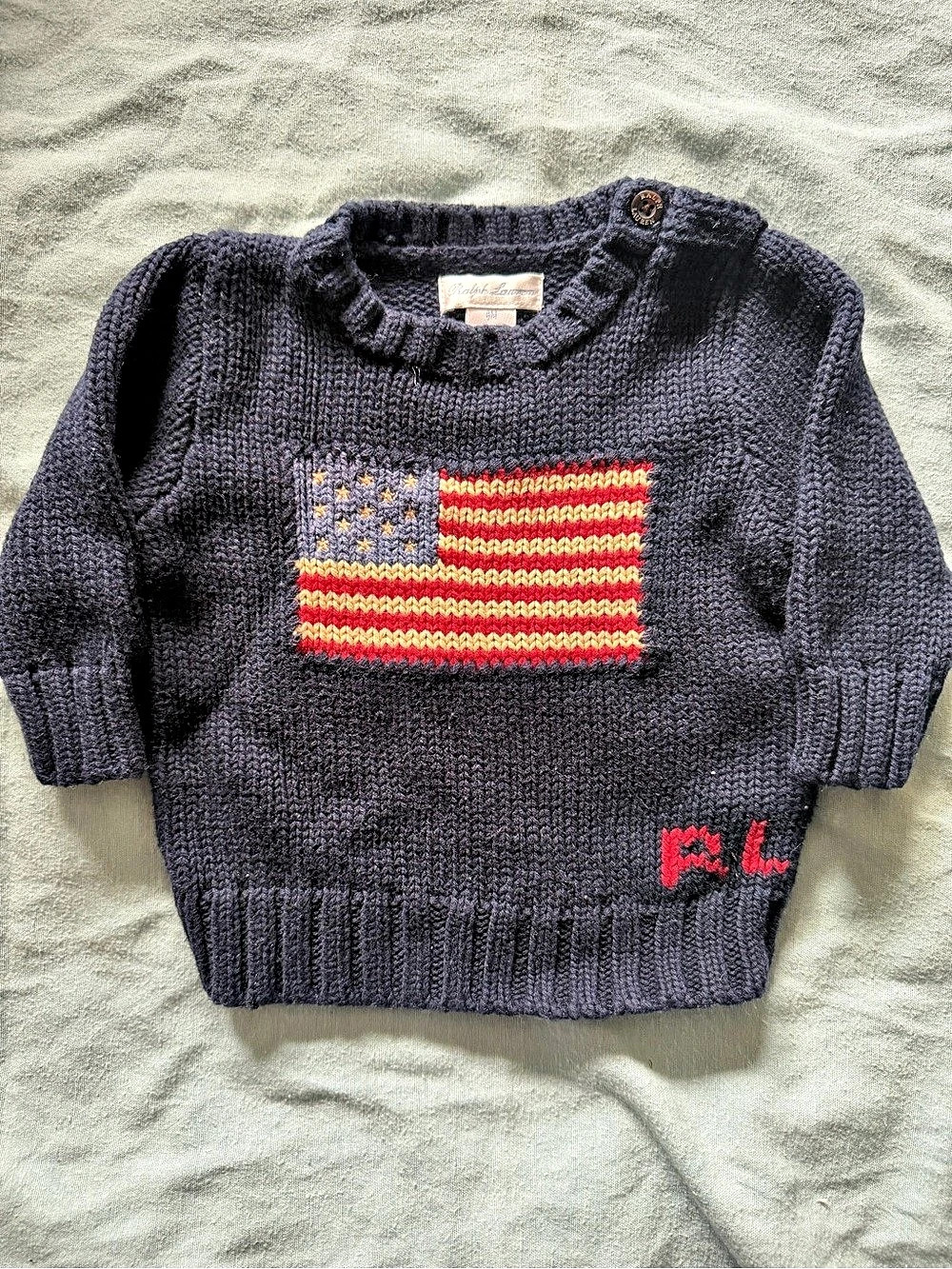 Polo Ralph Lauren The Iconic Flag Sweater Blue & Red